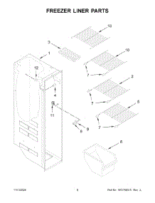 05 - Freezer Liner Parts parts for Whirlpool Refrigerator WRS315SNHM09 from AppliancePartsPros.com
