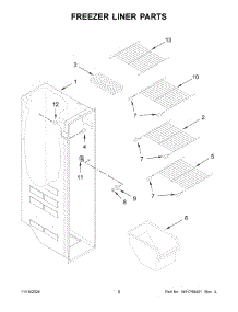 05 - Freezer Liner Parts parts for Whirlpool Refrigerator WRS315SNHW09 from AppliancePartsPros.com