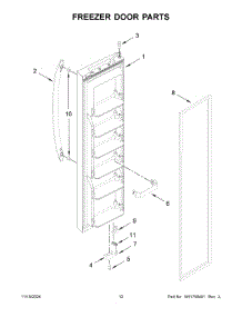 07 - Freezer Door Parts parts for Whirlpool Refrigerator WRS315SNHW09 from AppliancePartsPros.com