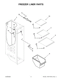 Freezer Liner Parts parts for Whirlpool Refrigerator WRS321SDHV10 from AppliancePartsPros.com