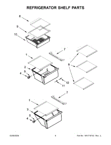 Refrigerator Shelf Parts parts for Whirlpool Refrigerator WRS321SDHV10 from AppliancePartsPros.com