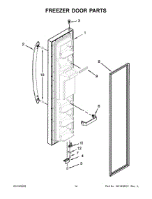 08 - Freezer Door Parts parts for Whirlpool Refrigerator WRS321SDHZ04 from AppliancePartsPros.com