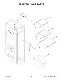 05 - Freezer Liner Parts parts for Whirlpool Refrigerator WRS321SDHZ13 from AppliancePartsPros.com