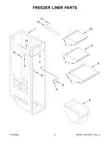 05 - Freezer Liner Parts parts for Whirlpool Refrigerator WRS325SDHV11 from AppliancePartsPros.com