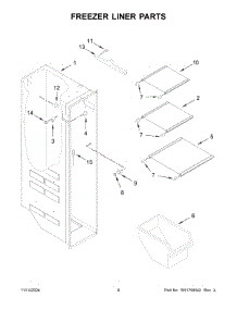 05 - Freezer Liner Parts parts for Whirlpool Refrigerator WRS325SDHW11 from AppliancePartsPros.com