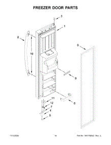 08 - Freezer Door Parts parts for Whirlpool Refrigerator WRS325SDHW11 from AppliancePartsPros.com