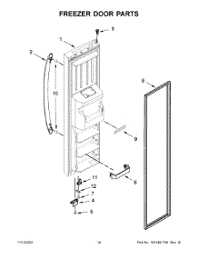 08 - Freezer Door Parts parts for Whirlpool Refrigerator WRS325SDHZ05 from AppliancePartsPros.com