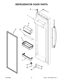 07 - Refrigerator Door Parts parts for Whirlpool Refrigerator WRS325SDHZ12 from AppliancePartsPros.com