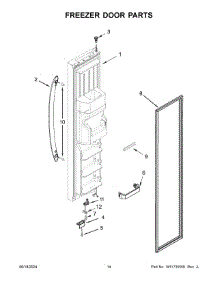 08 - Freezer Door Parts parts for Whirlpool Refrigerator WRS325SDHZ12 from AppliancePartsPros.com