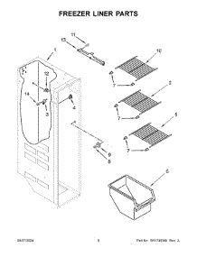 Freezer Liner Parts parts for Whirlpool Refrigerator WRS331SDHB07 from AppliancePartsPros.com