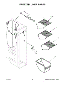 05 - Freezer Liner Parts parts for Whirlpool Refrigerator WRS331SDHM06 from AppliancePartsPros.com