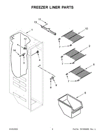 05 - Freezer Liner Parts parts for Whirlpool Refrigerator WRS331SDHM07 from AppliancePartsPros.com