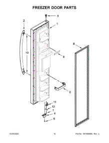 08 - Freezer Door Parts parts for Whirlpool Refrigerator WRS331SDHM07 from AppliancePartsPros.com