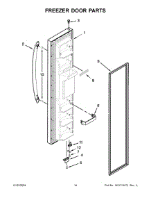 Freezer Door Parts parts for Whirlpool Refrigerator WRS331SDHM08 from AppliancePartsPros.com