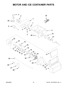 06 - Motor And Ice Container Parts parts for Whirlpool Refrigerator WRS331SDHW03 from AppliancePartsPros.com