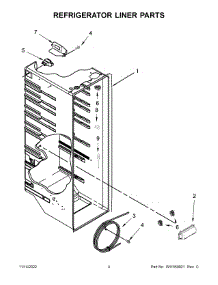 03 - Refrigerator Liner Parts parts for Whirlpool Refrigerator WRS331SDHW06 from AppliancePartsPros.com