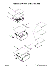 Refrigerator Shelf Parts parts for Whirlpool Refrigerator WRS331SDHW07 from AppliancePartsPros.com