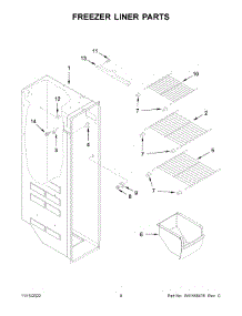 05 - Freezer Liner Parts parts for Whirlpool Refrigerator WRS335SDHM06 from AppliancePartsPros.com
