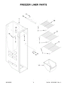 05 - Freezer Liner Parts parts for Whirlpool Refrigerator WRS335SDHW03 from AppliancePartsPros.com