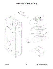 05 - Freezer Liner Parts parts for Whirlpool Refrigerator WRS335SDHW07 from AppliancePartsPros.com