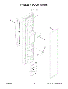 08 - Freezer Door Parts parts for Whirlpool Refrigerator WRS335SDHW07 from AppliancePartsPros.com