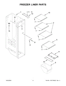 05 - Freezer Liner Parts parts for Whirlpool Refrigerator WRS555SIHB07 from AppliancePartsPros.com