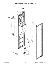 08 - Freezer Door Parts parts for Whirlpool Refrigerator WRS555SIHV06 from AppliancePartsPros.com