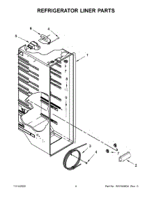 03 - Refrigerator Liner Parts parts for Whirlpool Refrigerator WRS555SIHV06 from AppliancePartsPros.com