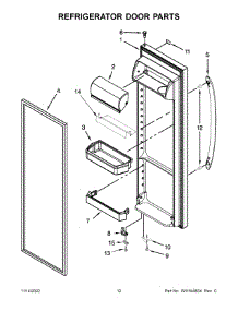 07 - Refrigerator Door Parts parts for Whirlpool Refrigerator WRS555SIHW06 from AppliancePartsPros.com