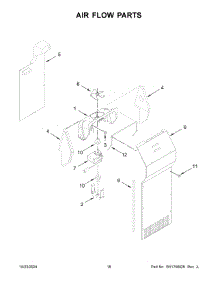 10 - Air Flow Parts parts for Whirlpool Refrigerator WRS555SIHW07 from AppliancePartsPros.com