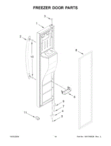 08 - Freezer Door Parts parts for Whirlpool Refrigerator WRS555SIHW07 from AppliancePartsPros.com