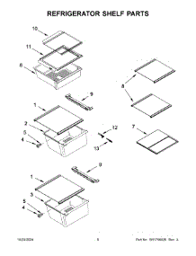 04 - Refrigerator Shelf Parts parts for Whirlpool Refrigerator WRS555SIHW07 from AppliancePartsPros.com