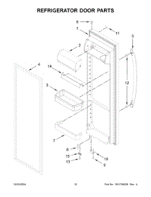 07 - Refrigerator Door Parts parts for Whirlpool Refrigerator WRS555SIHW07 from AppliancePartsPros.com