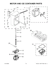 Motor And Ice Container Parts parts for Whirlpool Refrigerator WRS555SIHZ08 from AppliancePartsPros.com
