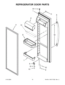 Refrigerator Door Parts parts for Whirlpool Refrigerator WRS555SIHZ08 from AppliancePartsPros.com
