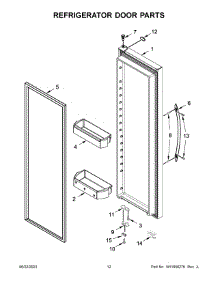 07 - Refrigerator Door Parts parts for Whirlpool Refrigerator WRS571CIHW05 from AppliancePartsPros.com