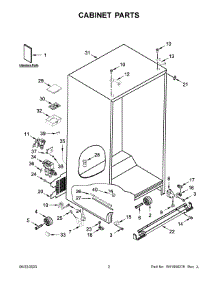 02 - Cabinet Parts parts for Whirlpool Refrigerator WRS571CIHZ05 from AppliancePartsPros.com