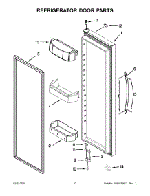 07 - Refrigerator Door Parts parts for Whirlpool Refrigerator WRS586FIEM05 from AppliancePartsPros.com