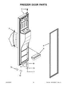 08 - Freezer Door Parts parts for Whirlpool Refrigerator WRS586FIEM05 from AppliancePartsPros.com