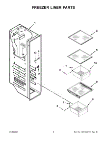 05 - Freezer Liner Parts parts for Whirlpool Refrigerator WRS588FIHV04 from AppliancePartsPros.com