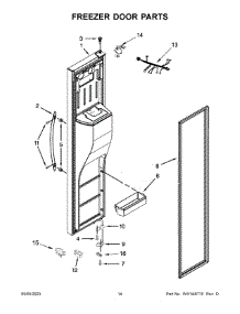 08 - Freezer Door Parts parts for Whirlpool Refrigerator WRS588FIHV04 from AppliancePartsPros.com