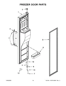 08 - Freezer Door Parts parts for Whirlpool Refrigerator WRS970CIHZ01 from AppliancePartsPros.com