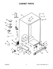 02 - Cabinet Parts parts for Whirlpool Refrigerator WRS970CIHZ01 from AppliancePartsPros.com