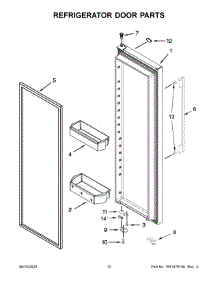 07 - Refrigerator Door Parts parts for Whirlpool Refrigerator WRSA71CIHZ01 from AppliancePartsPros.com