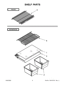 Shelf Parts parts for Whirlpool Refrigerator WRT104TFDB03 from AppliancePartsPros.com