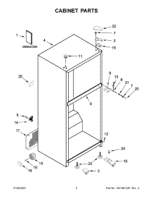 02 - Cabinet Parts parts for Whirlpool Refrigerator WRT108FFDW00 from AppliancePartsPros.com