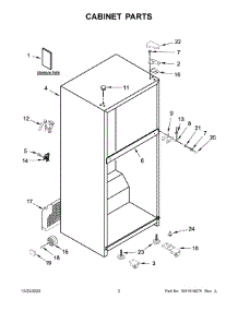 02 - Cabinet Parts parts for Whirlpool Refrigerator WRT108FZDB07 from AppliancePartsPros.com
