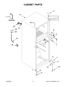 02 - Cabinet Parts parts for Whirlpool Refrigerator WRT112CZJZ00 from AppliancePartsPros.com