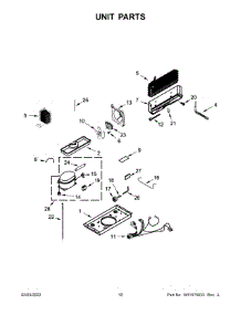 Unit Parts parts for Whirlpool Refrigerator WRT134TFDW01 from AppliancePartsPros.com