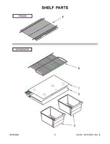 Shelf Parts parts for Whirlpool Refrigerator WRT134TFDW01 from AppliancePartsPros.com